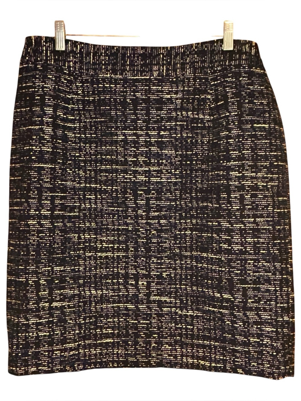 Banana Republic‎ Pencil Skirt Black White Textured Women’s Size 14 Career Lined
